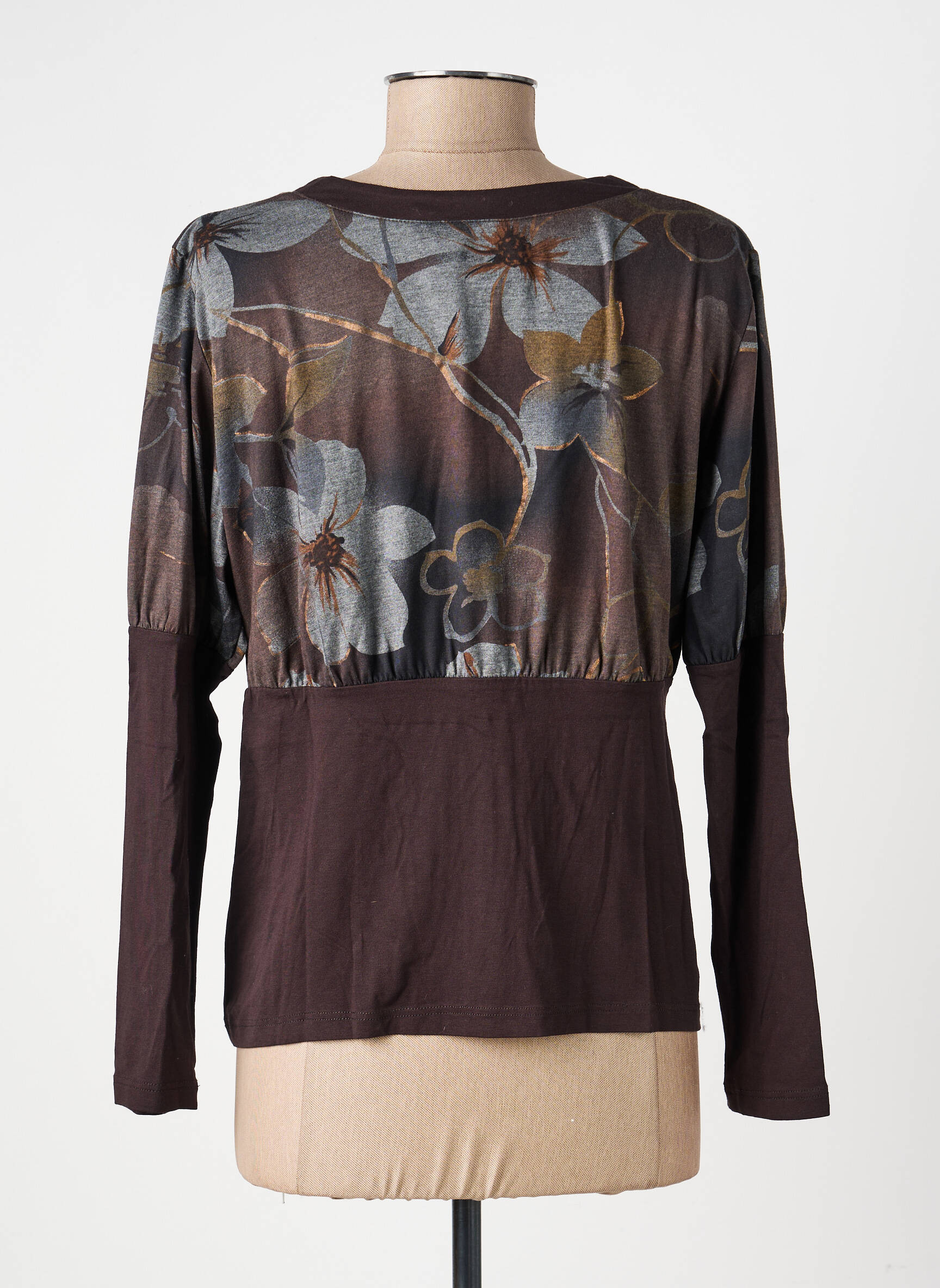 Gilet manches longues stretch marron OPALINE femme