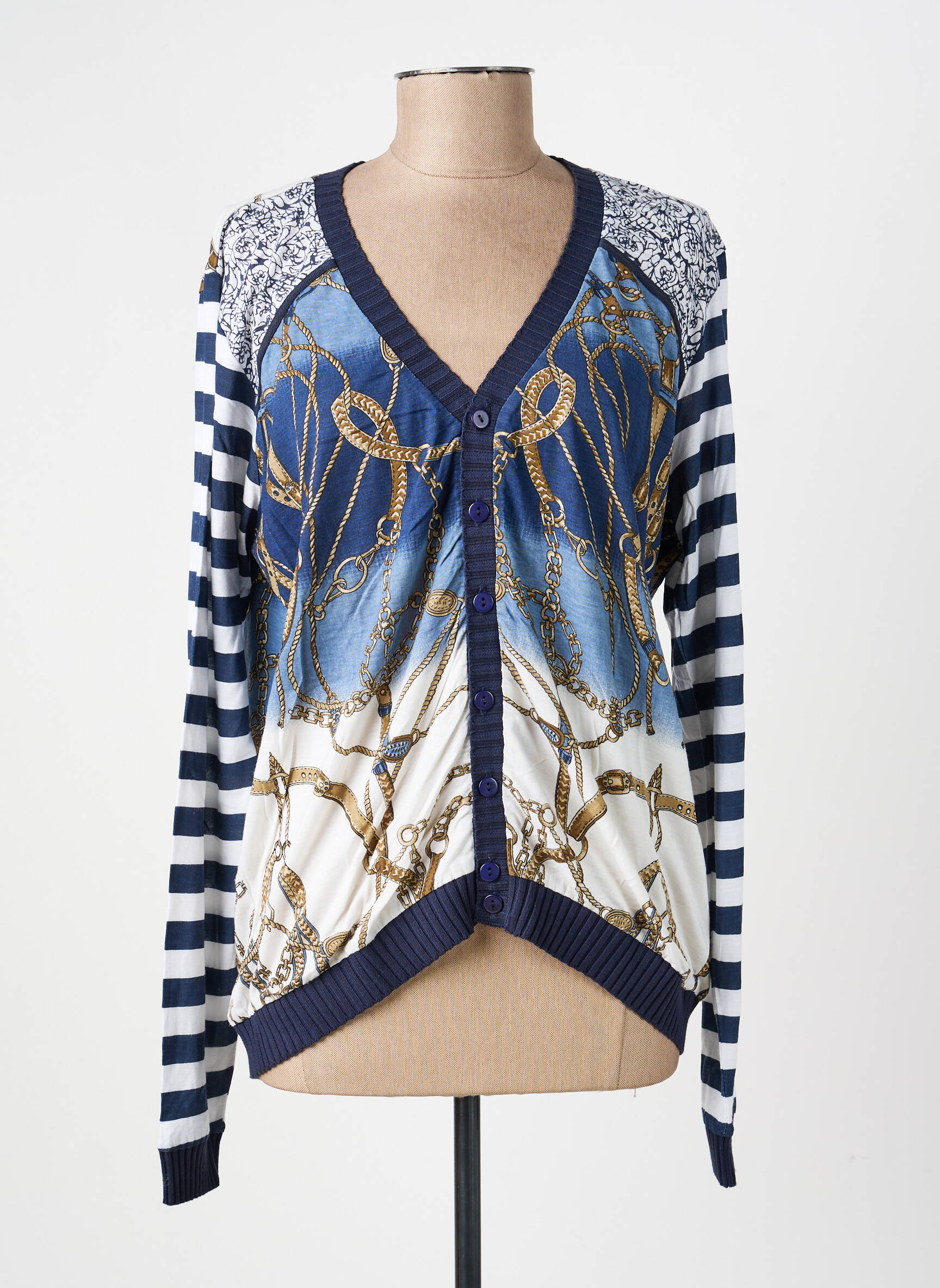Gilet manches longues coupe cintrée bleu ESCORPION femme