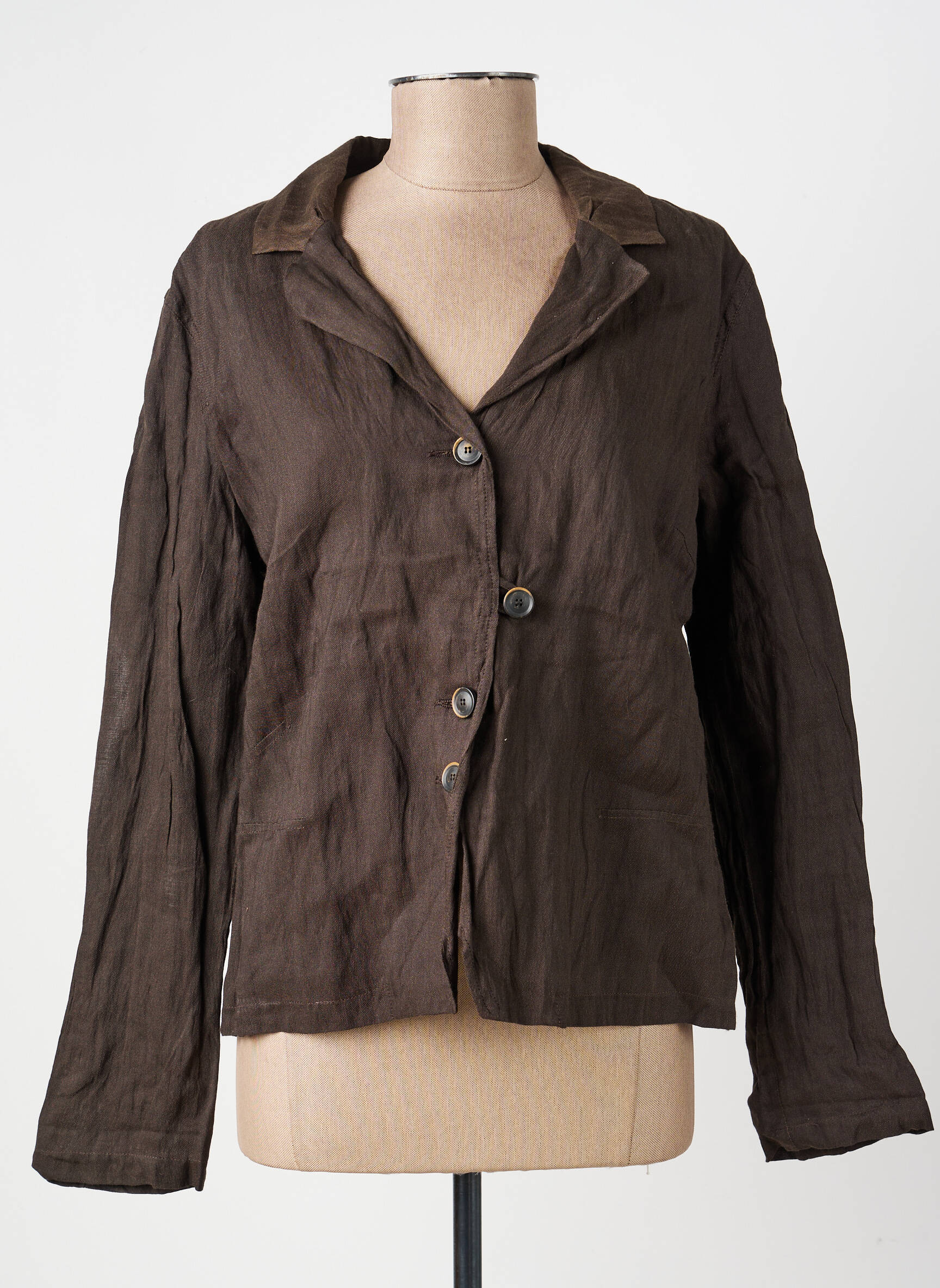 Veste casual coupe droite marron MAE MAHE femme