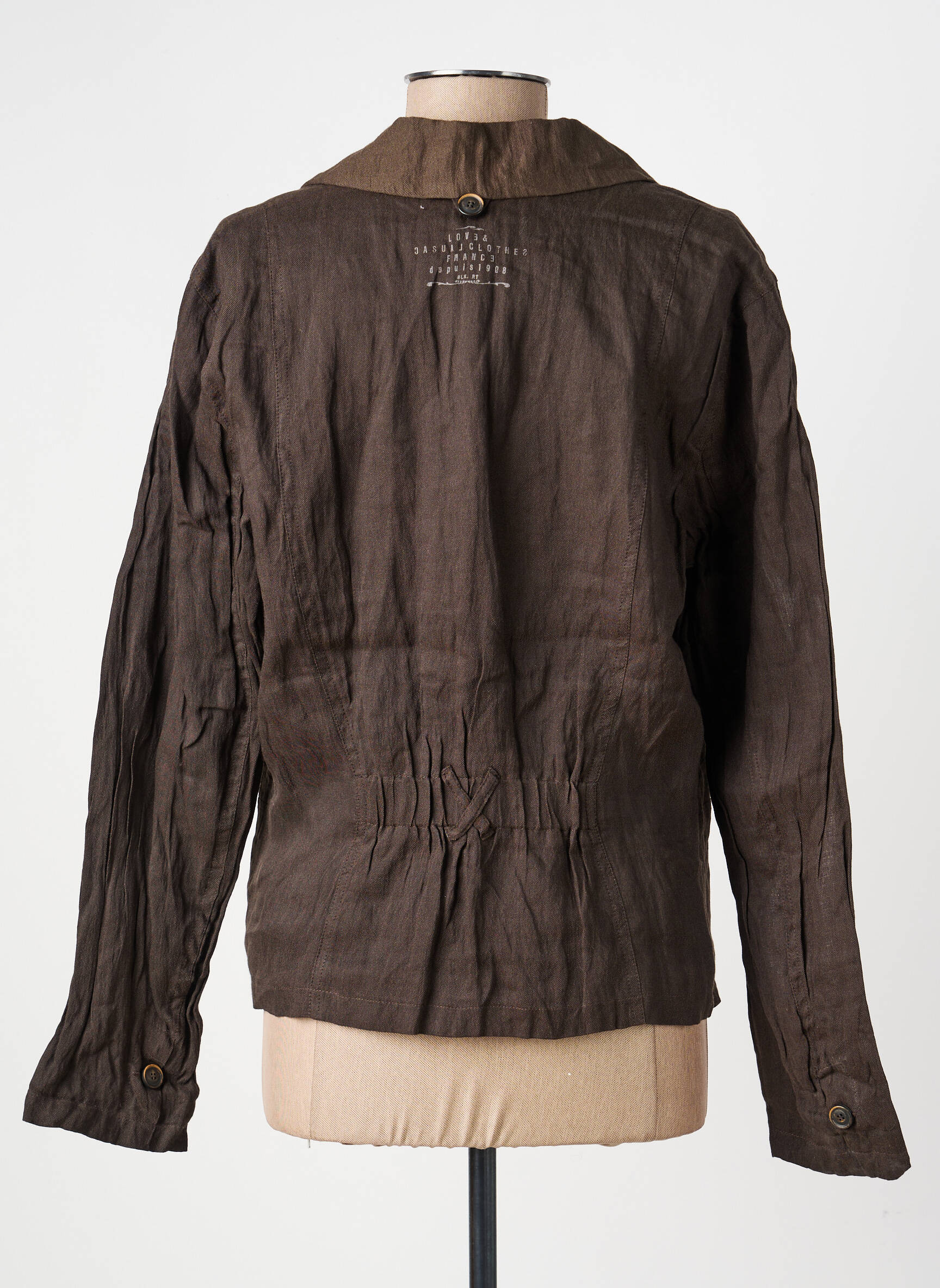 Veste casual coupe droite marron MAE MAHE femme