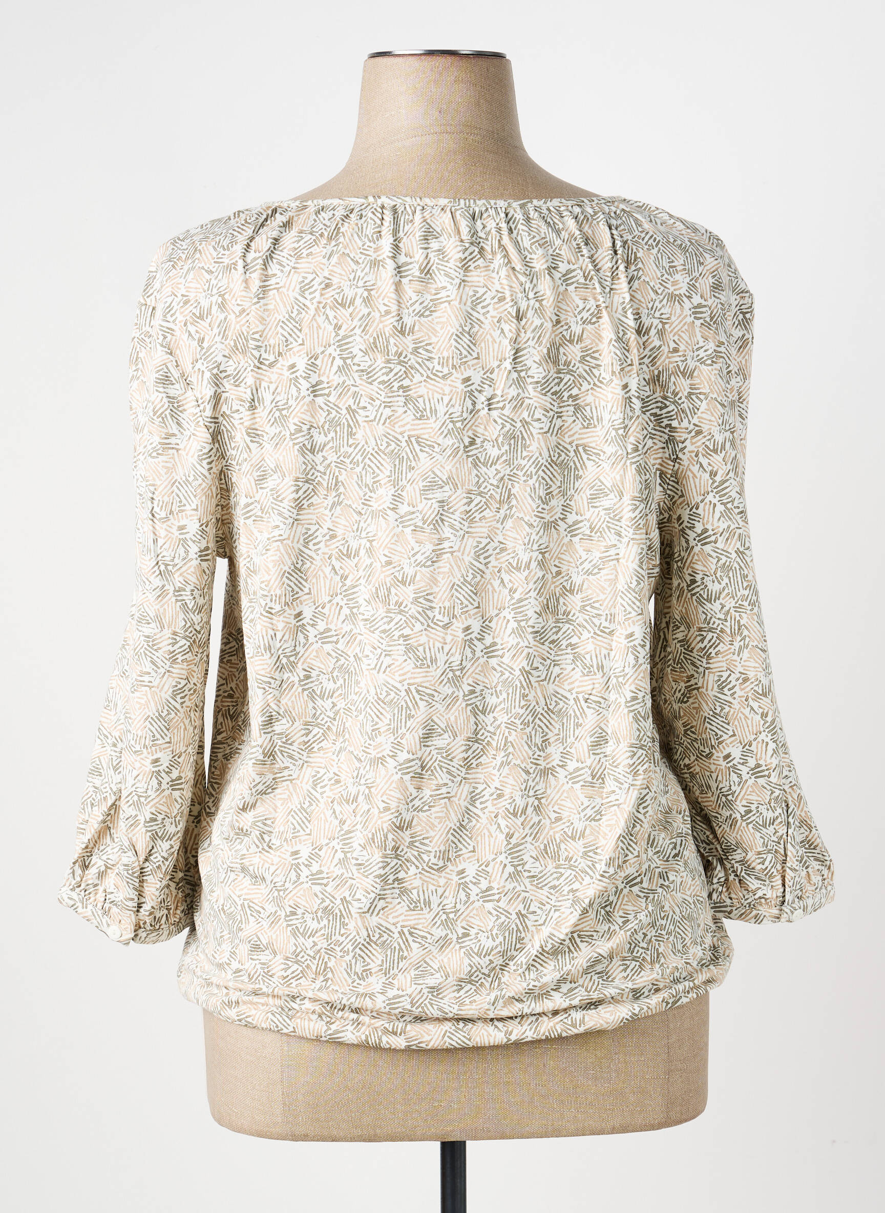 Top stretch manches 3/4 beige BARBARA LEBEK femme