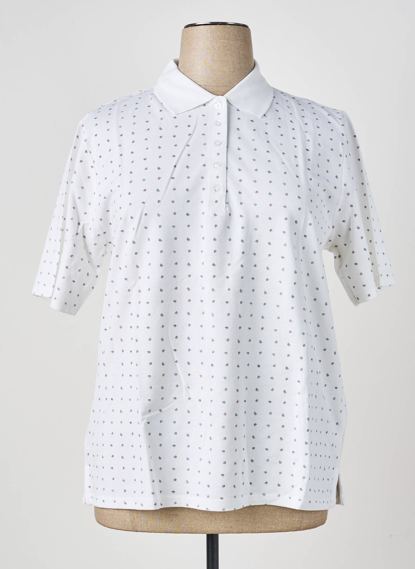 Polo coupe droite manches courtes blanc M.X.O femme