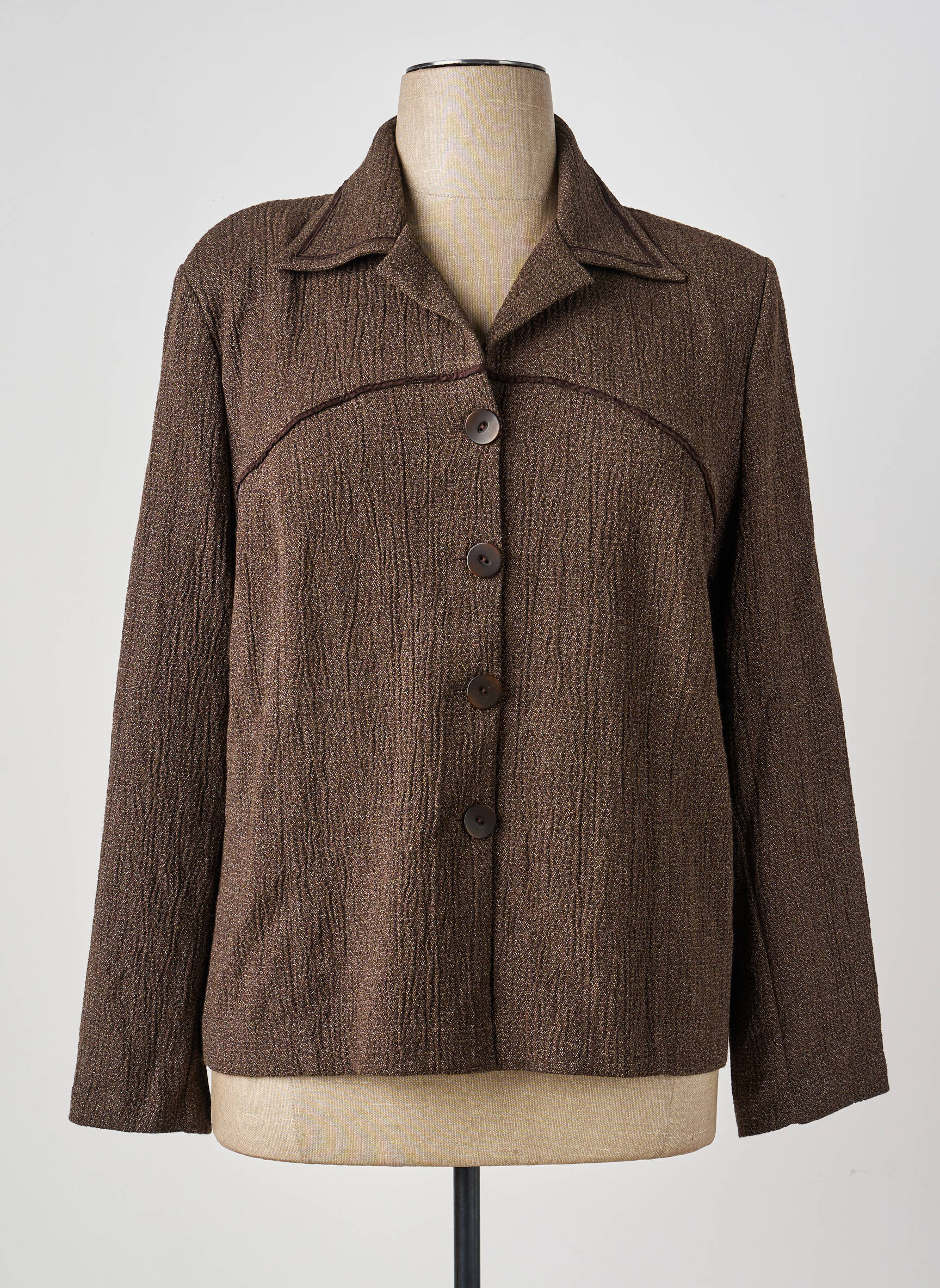 Veste casual coupe droite marron GEVANA femme