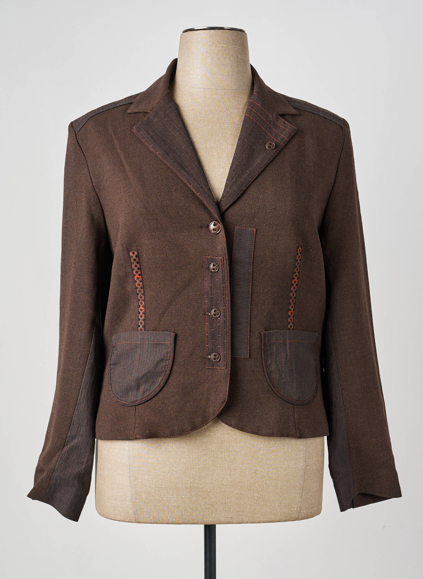 Blazer poignets boutonnés marron PAUSE CAFE femme