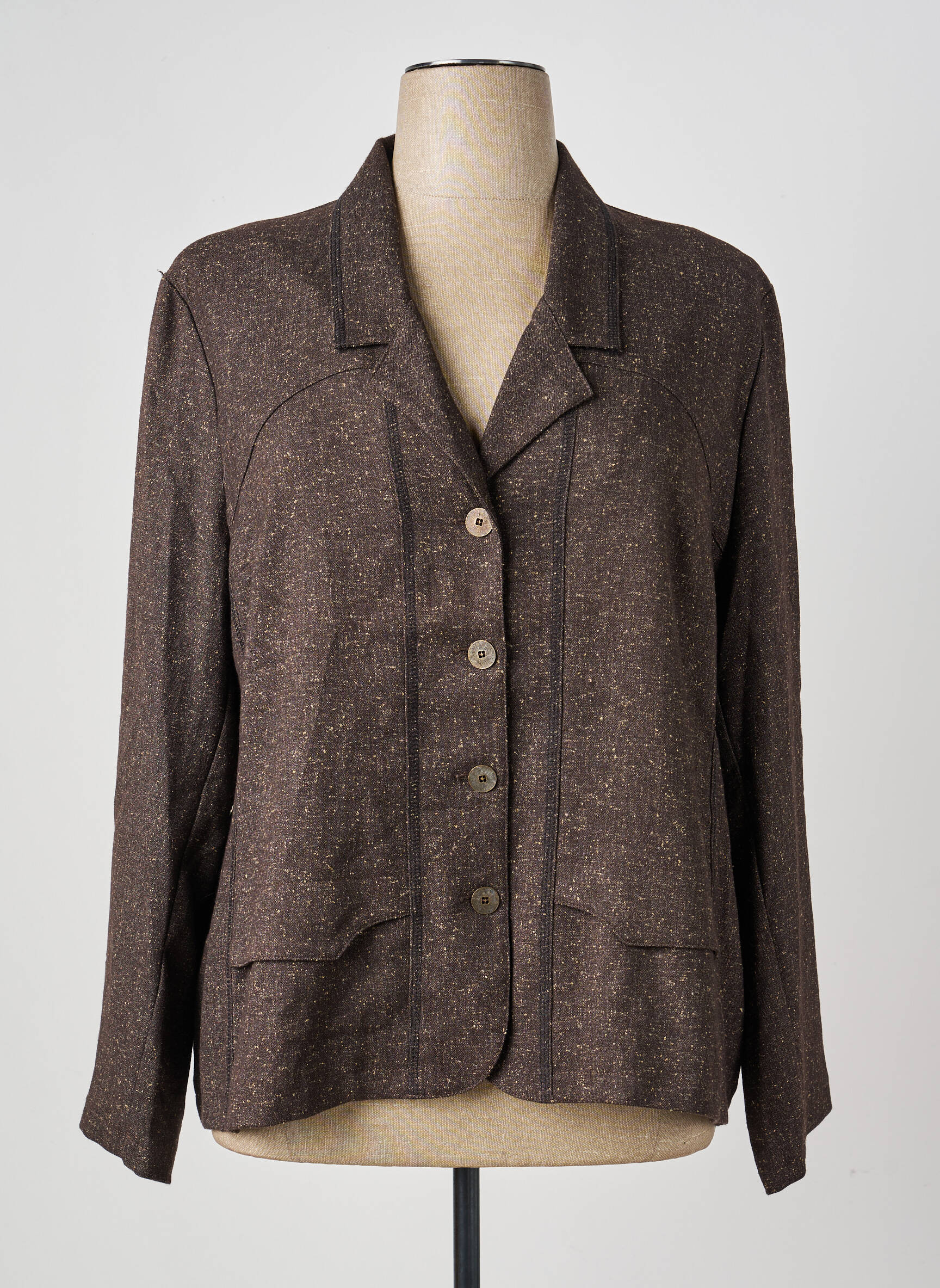 Veste casual coupe droite marron GEVANA femme