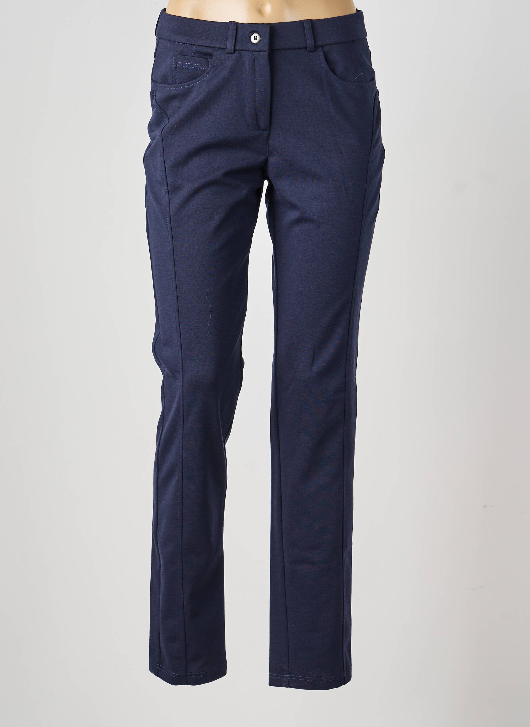 Pantalon slim stretch taille normale bleu GUY DUBOUIS femme