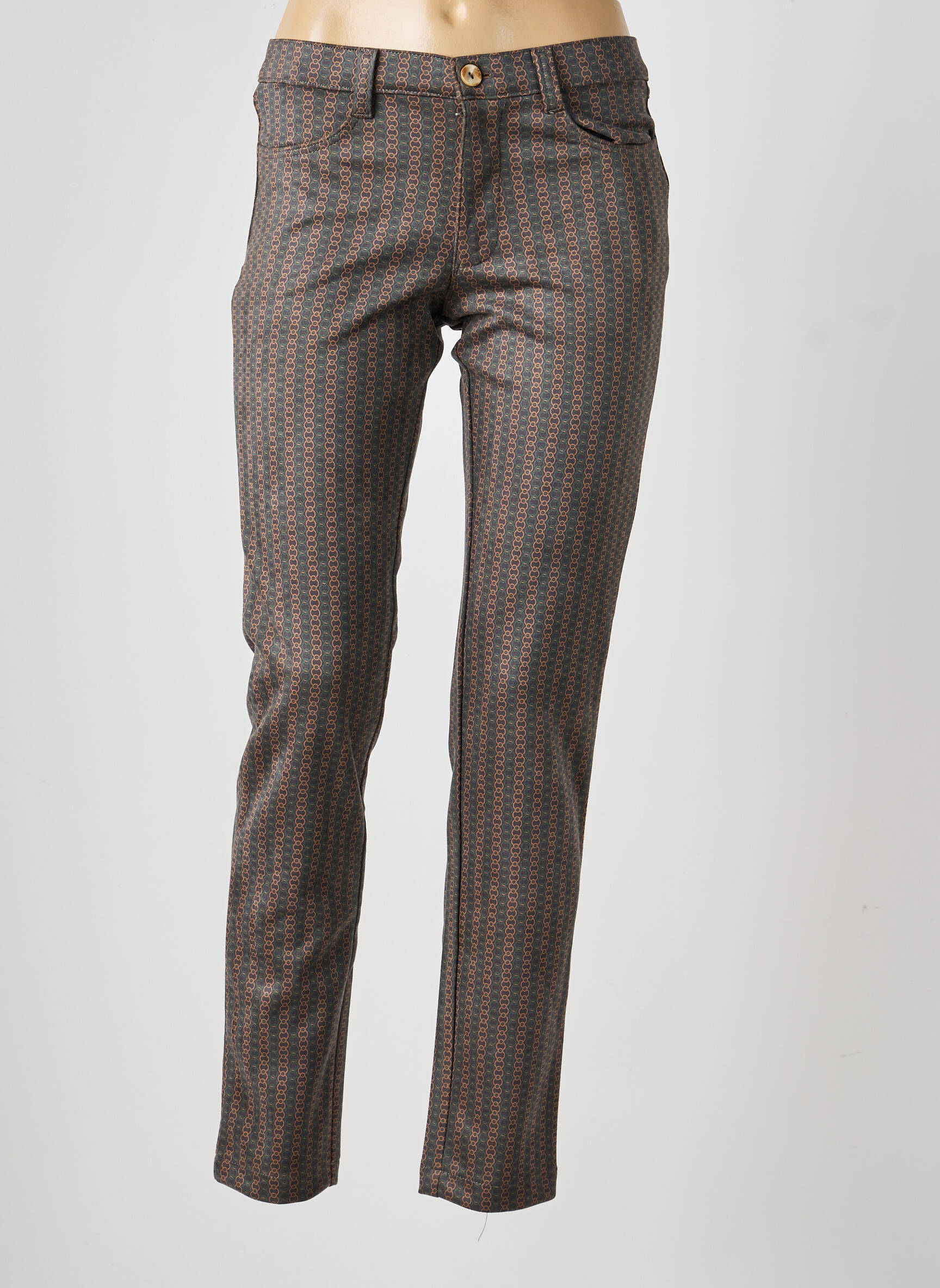 Pantalon slim stretch taille normale marron WALTRON femme