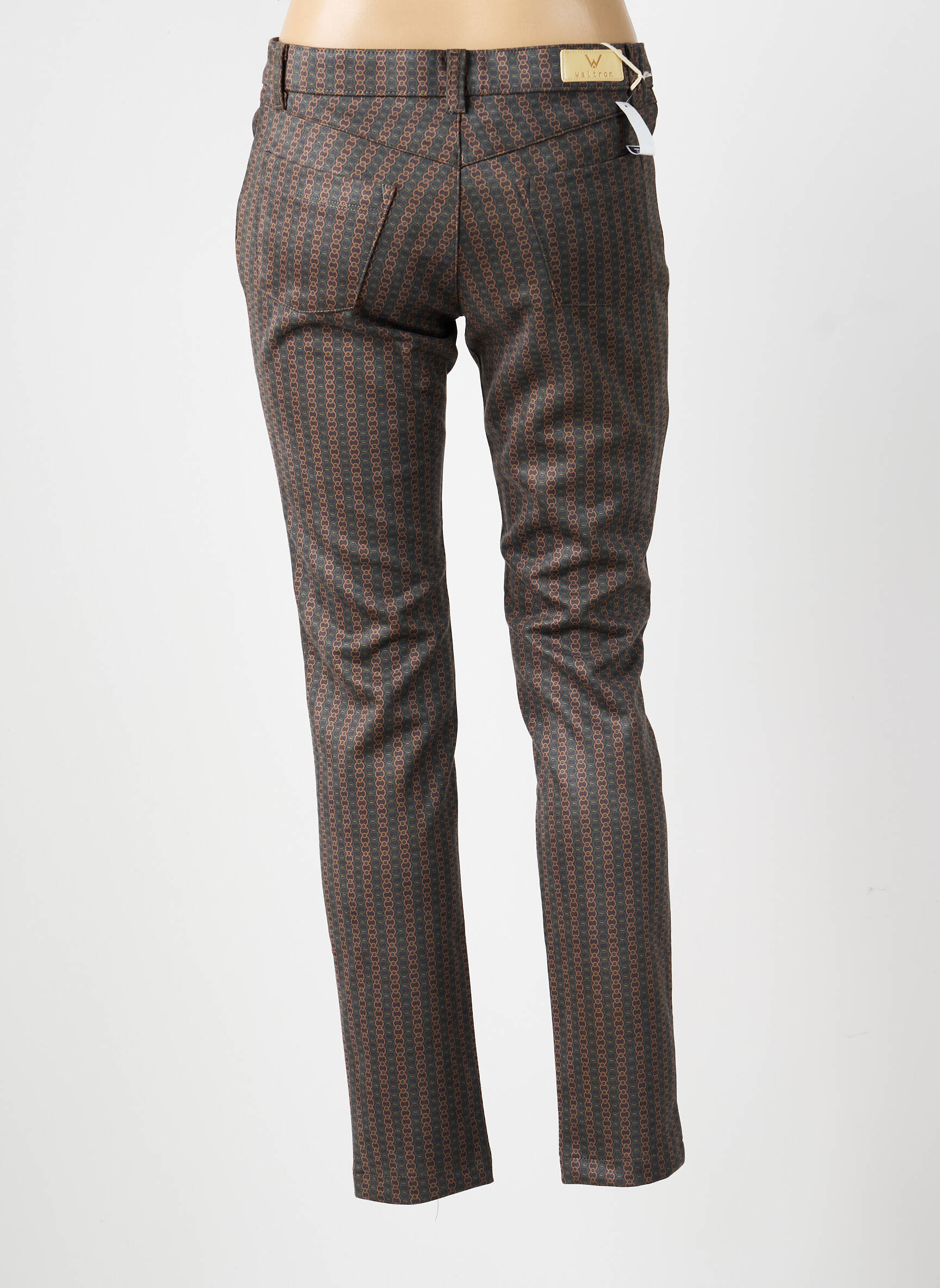 Pantalon slim stretch taille normale marron WALTRON femme
