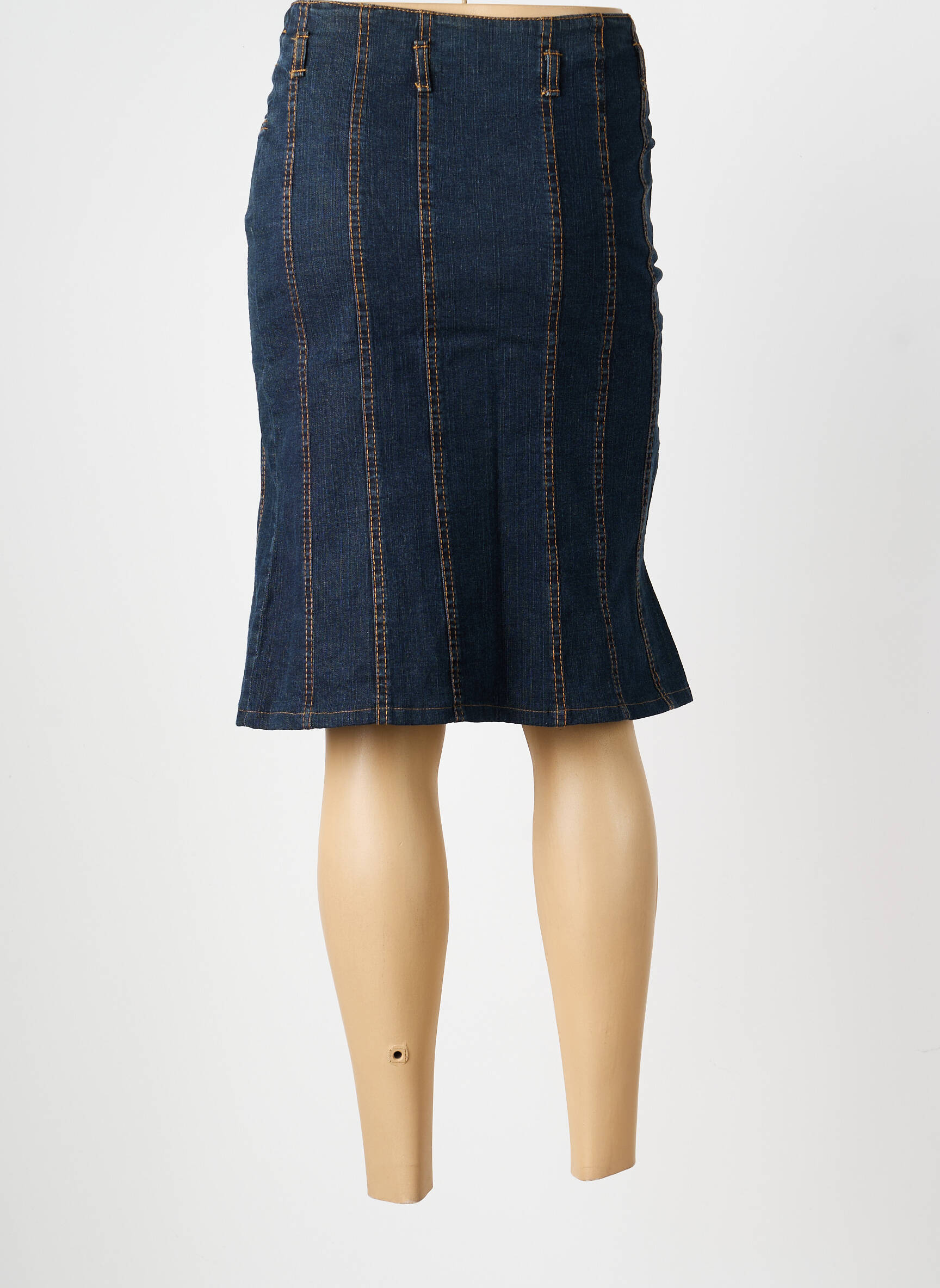 Jupe mi-longue stretch bleu STEILMANN femme