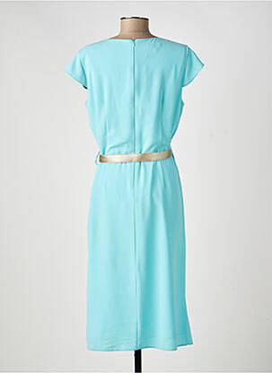 Robe mi-longue tissage crêpe manches courtes vert ESTEL COLLECTION femme