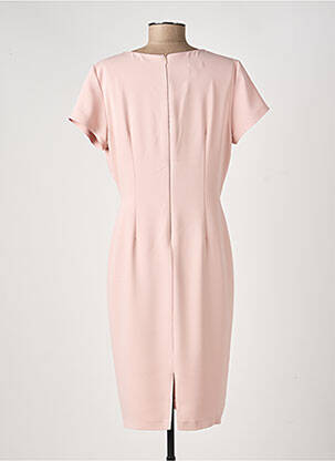 Robe mi-longue tissage crêpe manches courtes rose ESTEL COLLECTION femme