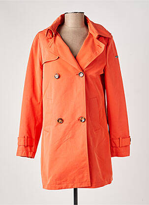 Trench finition intérieure doublure imprimée a capuche orange DELAHAYE femme