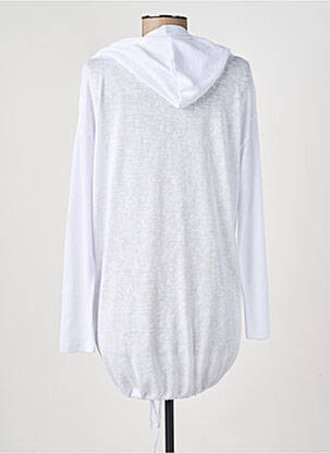 Gilet manches longues col rond blanc MARBLE femme
