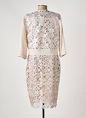 Ensemble robe manches 3/4 beige ANDAMIO femme