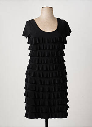 Robe mi-longue manches courtes manches courtes noir FRANK LYMAN femme