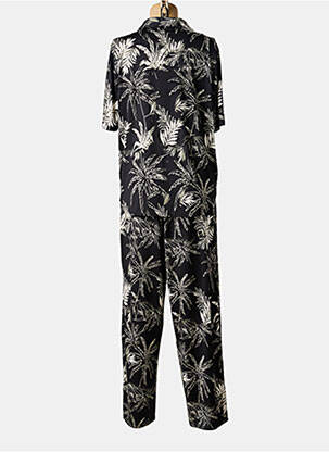 Combishort fermeture boutonnée sur le devant manches courtes noir K-DESIGN femme