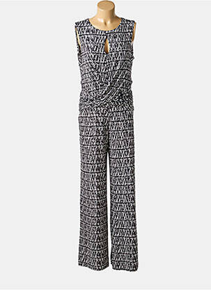 Combi-pantalon fermeture boutonnée au dos sans manche noir EROKE femme