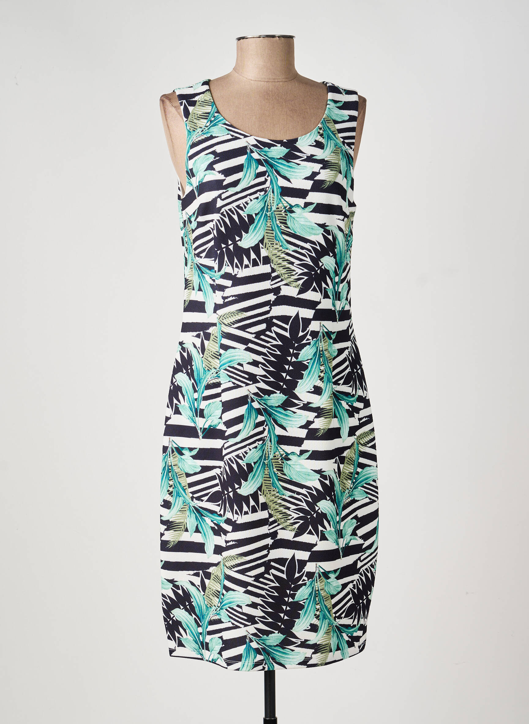 Robe mi-longue sans manche sans manche vert K-DESIGN femme