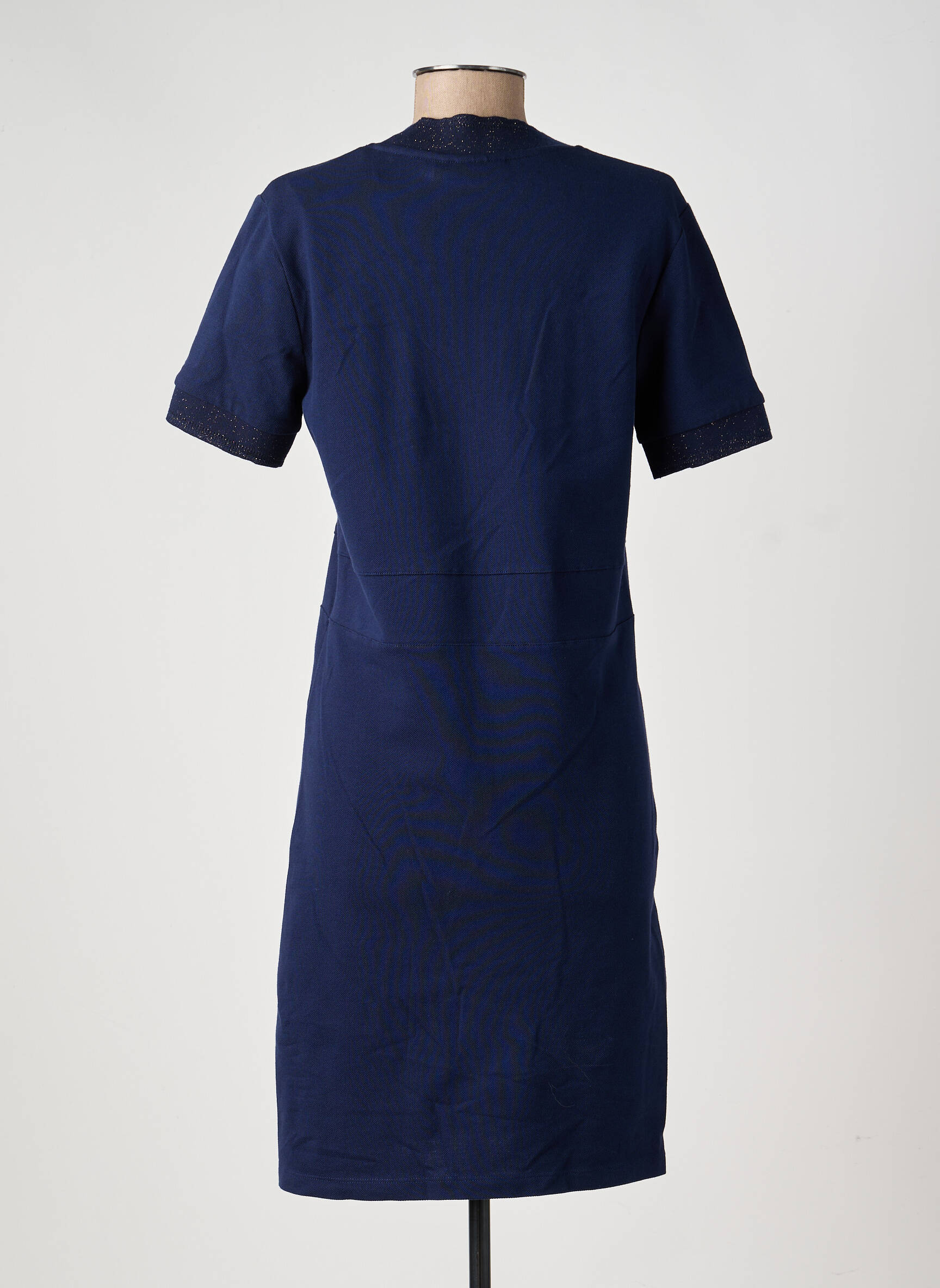Robe mi-longue manches courtes manches courtes bleu DELAHAYE femme