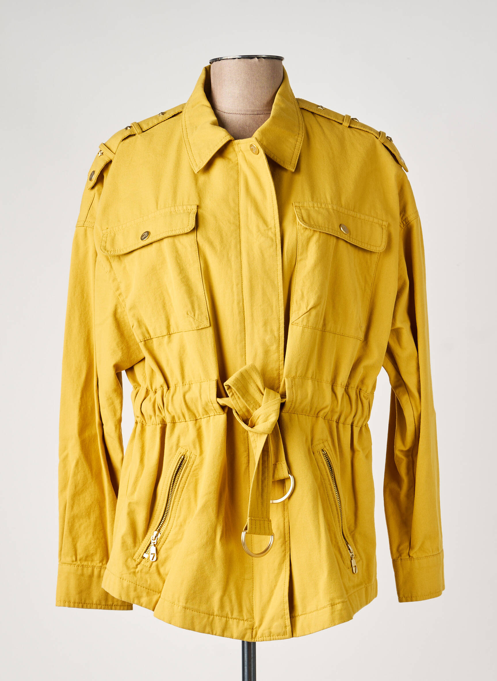 Veste casual poches jaune 7 SEASONS femme