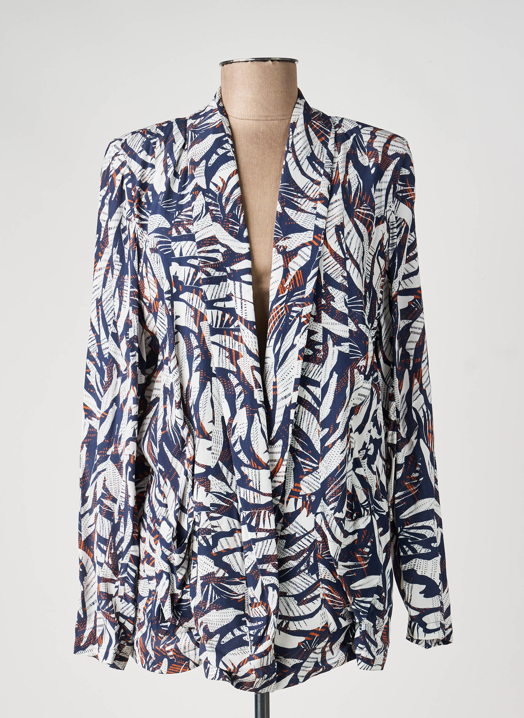 Blazer col châle bleu EVA KAYAN femme