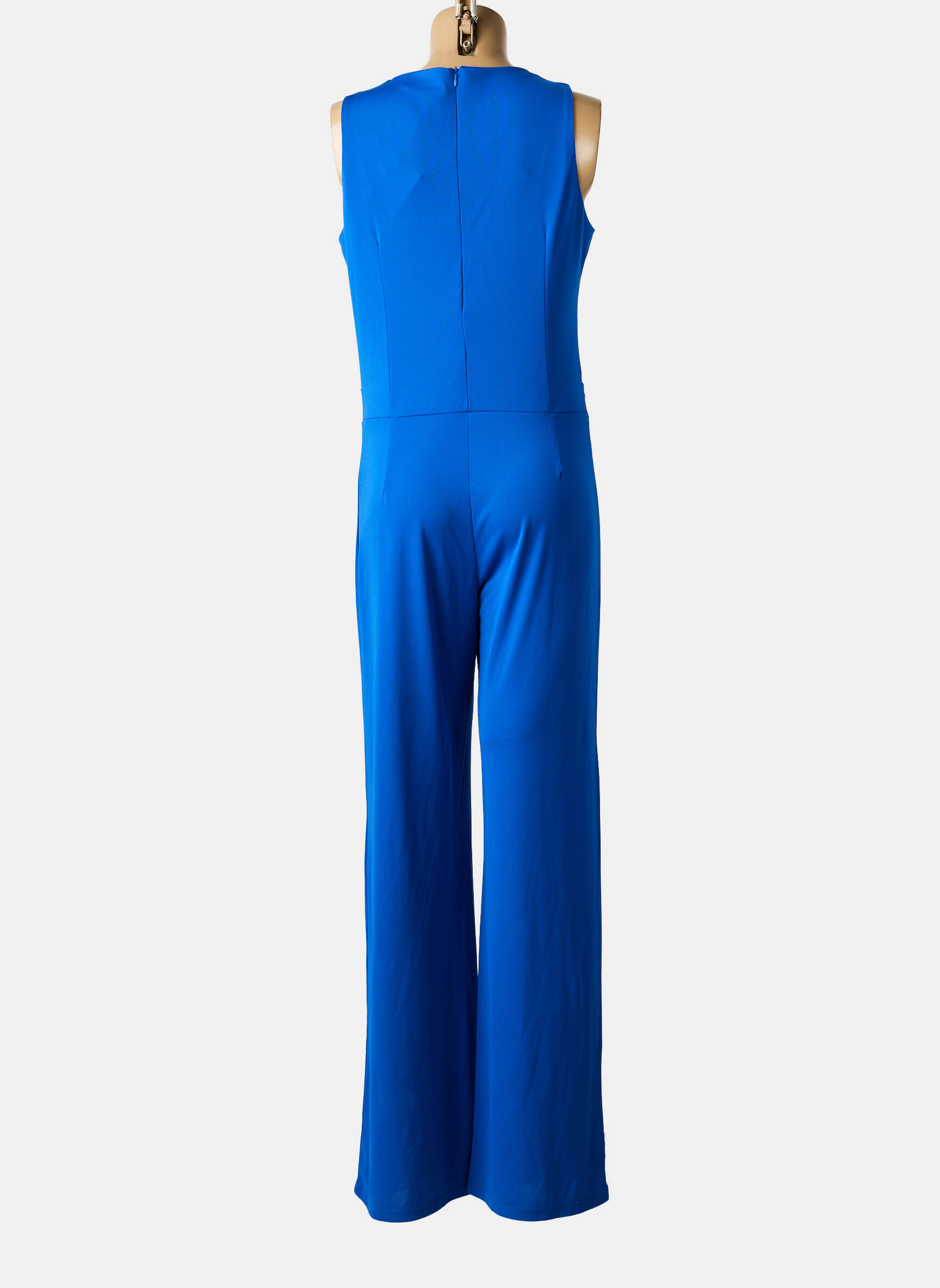 Combi-pantalon tissage crêpe sans manche bleu DANEVA femme