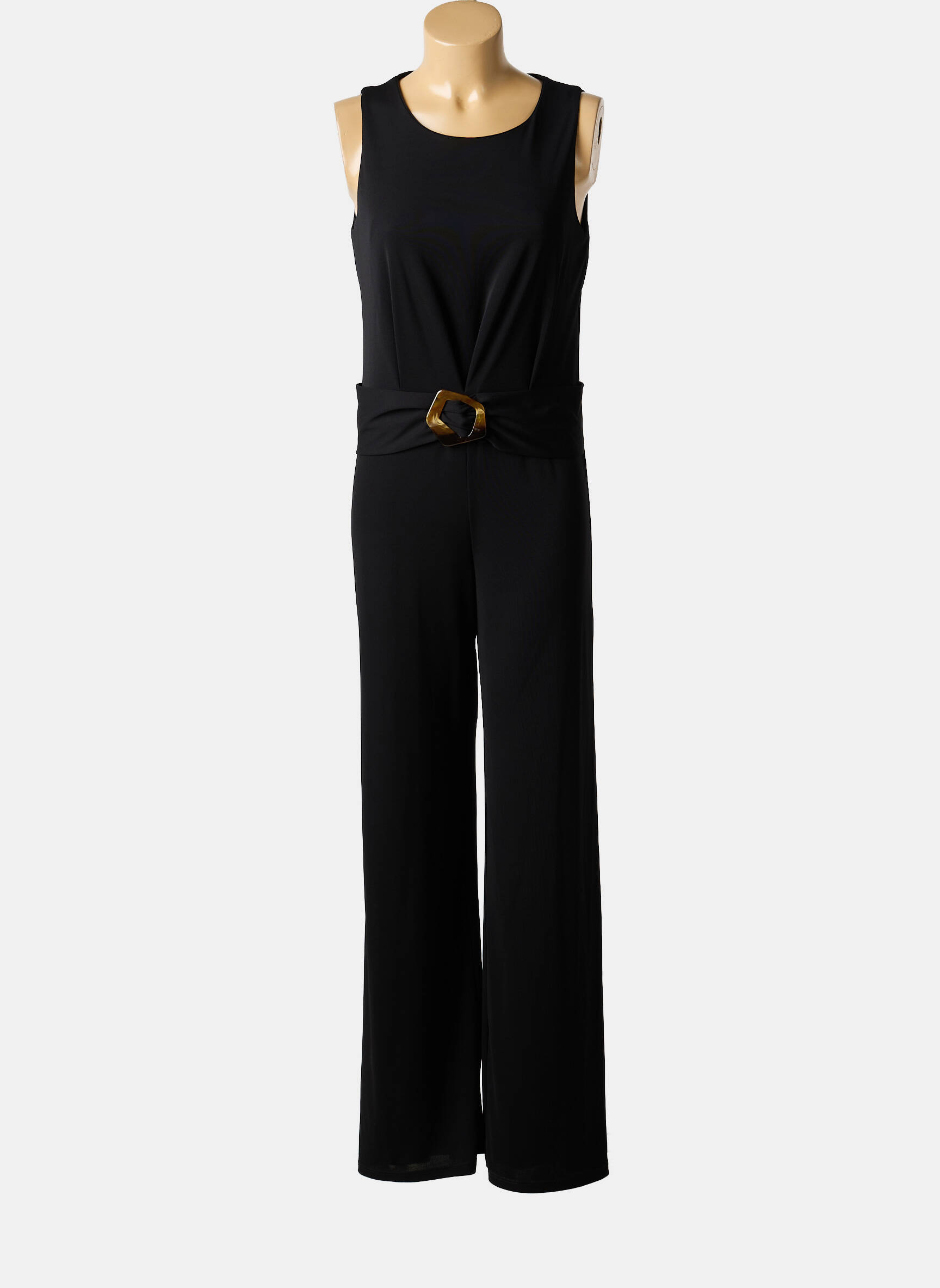 Combi-pantalon tissage crêpe sans manche noir DANEVA femme