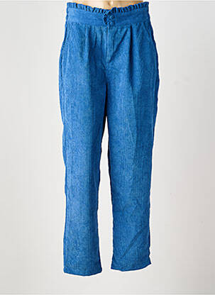 Pantalon droit stretch taille haute bleu SEASON femme