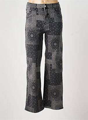 Jeans bootcut taille haute taille haute gris MISS BON femme