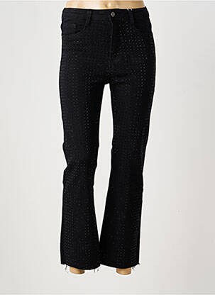 Jeans bootcut taille haute taille haute noir MISS BON femme