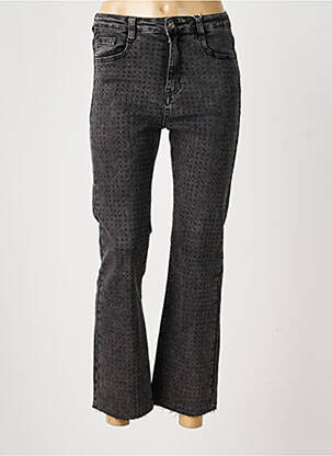 Jeans bootcut taille haute taille haute gris MISS BON femme