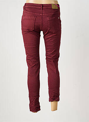 Jeans coupe slim stretch taille normale rouge PLACE DU JOUR femme