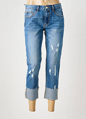 Jeans coupe slim effet usé délavé taille normale bleu REDIAL femme