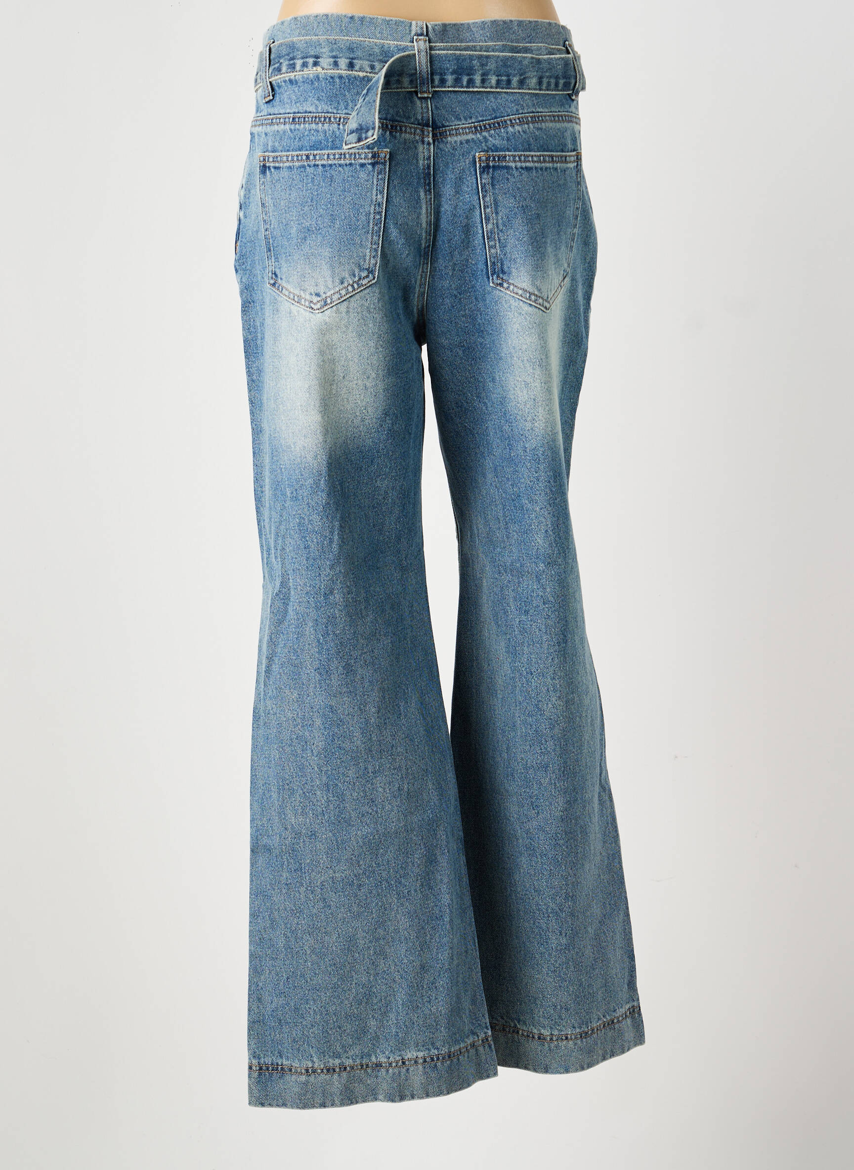 Jean coupe flare stretch taille haute bleu MELLY & CO femme