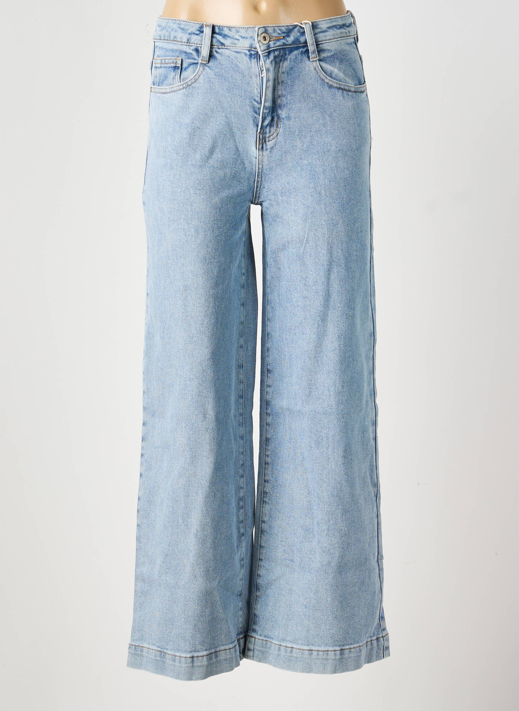 Jeans coupe large stretch taille normale bleu MUSY MUSE femme