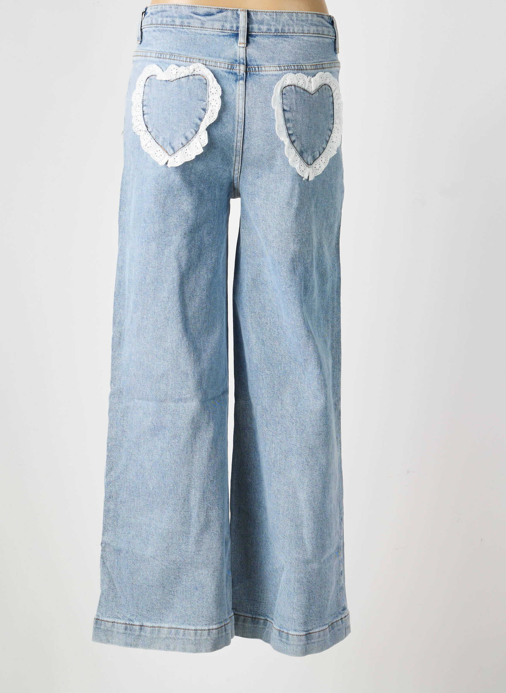 Jeans coupe large stretch taille normale bleu MUSY MUSE femme