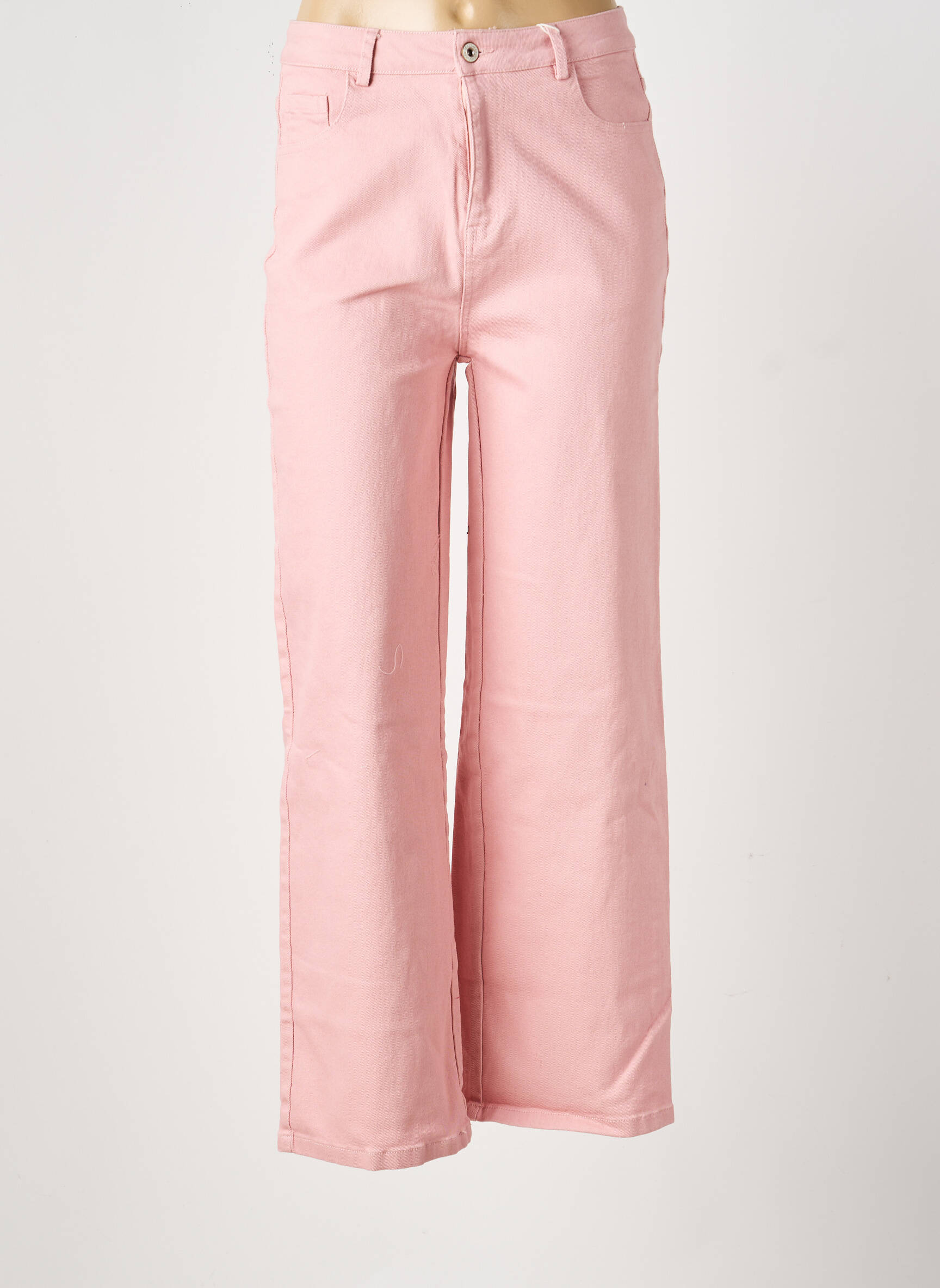 Jeans coupe large stretch taille haute rose MUSY MUSE femme