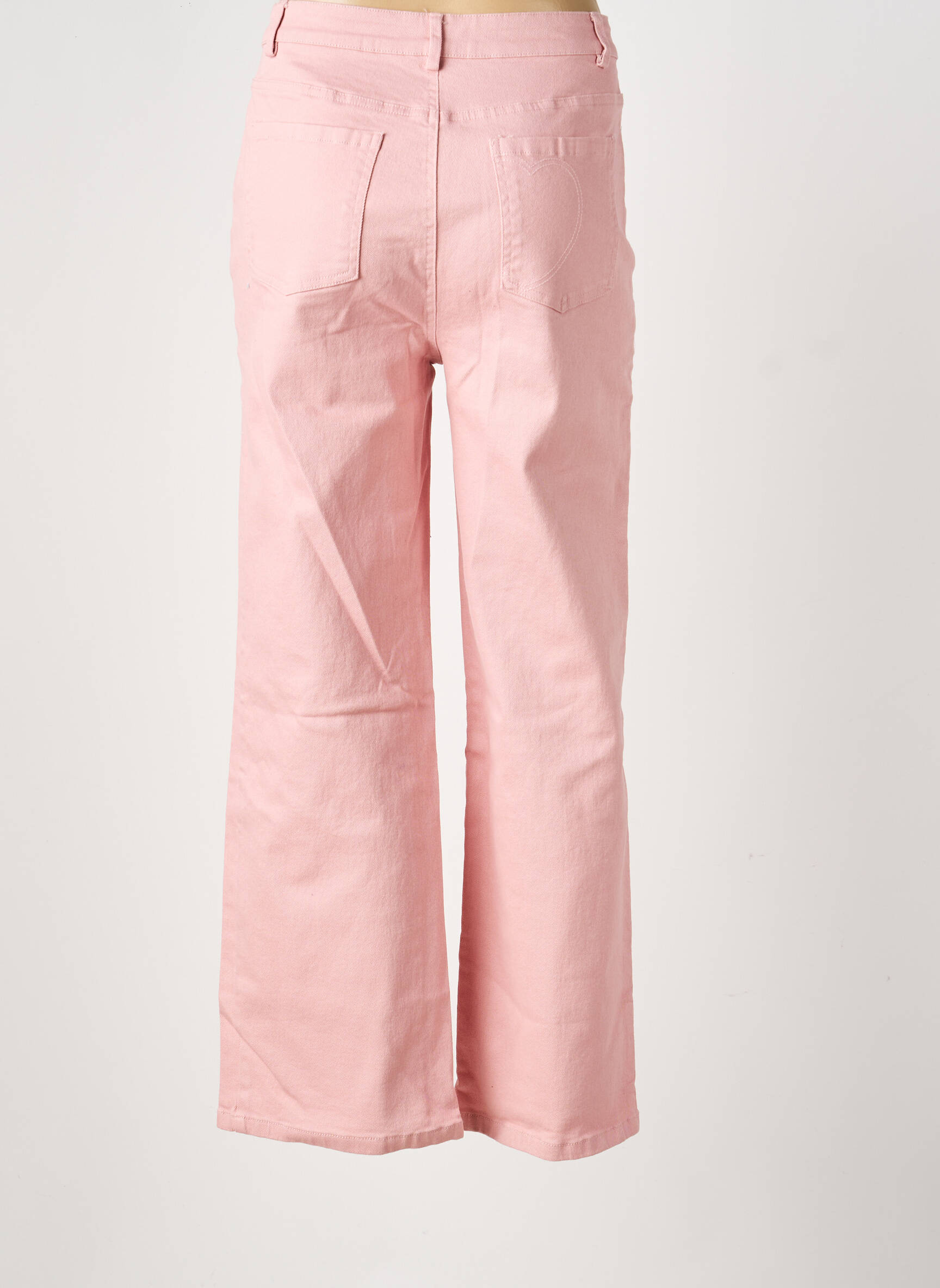 Jeans coupe large stretch taille haute rose MUSY MUSE femme