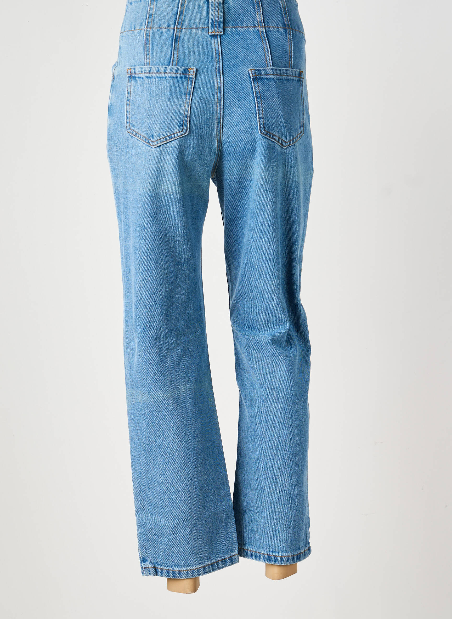 Jeans coupe droite taille haute taille haute bleu CHARLIOR femme