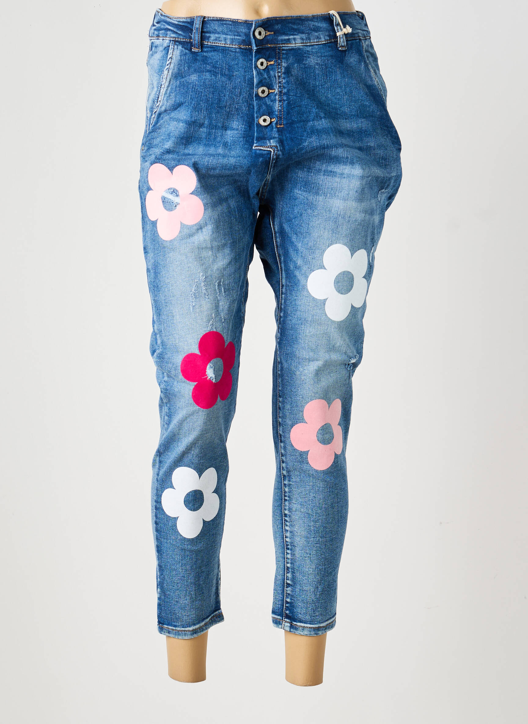 Jeans coupe slim stretch taille normale bleu MELLY & CO femme