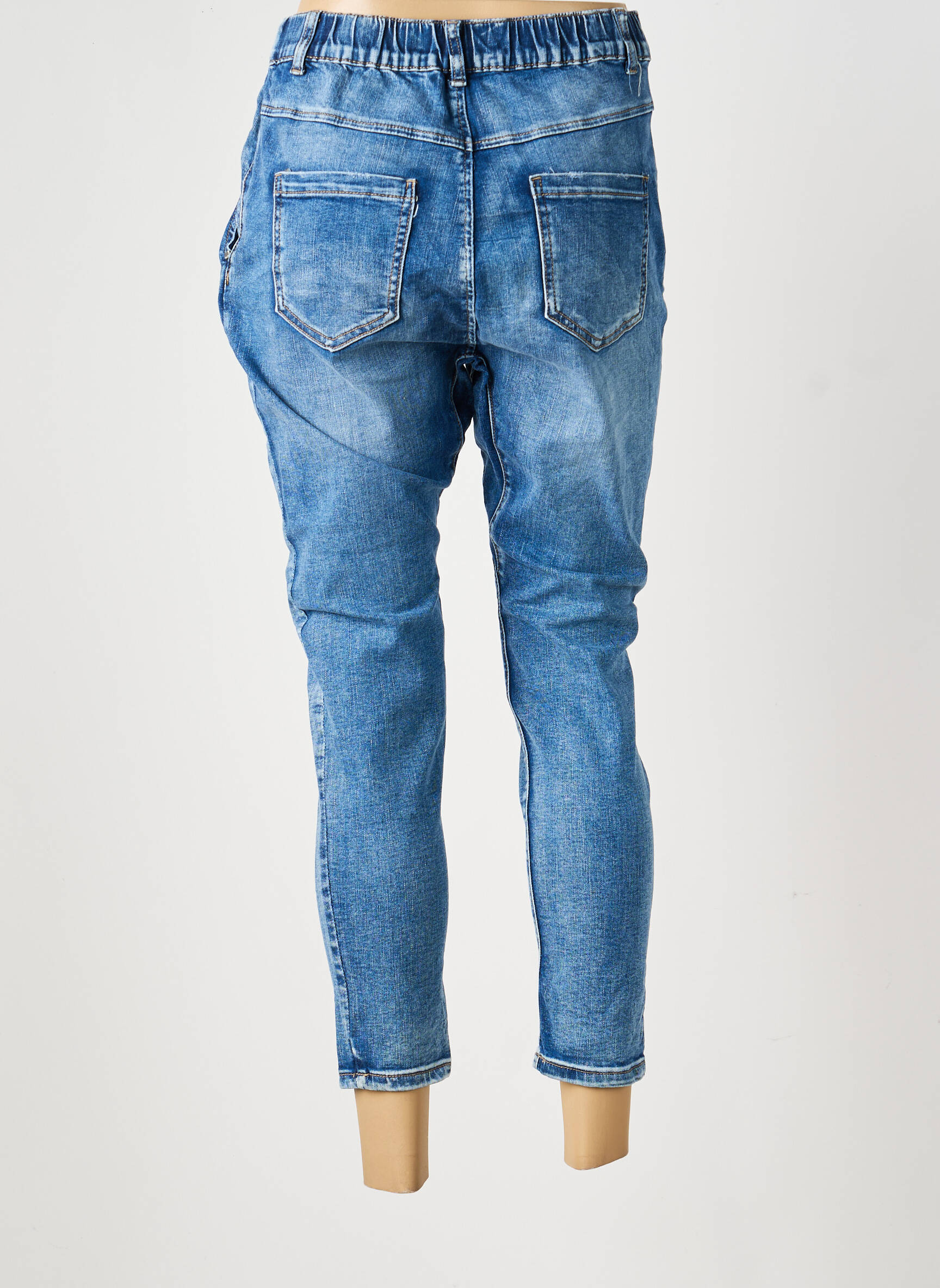 Jeans coupe slim stretch taille normale bleu MELLY & CO femme