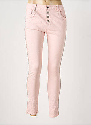 Pantalon slim tissage popeline taille normale rose JEWELLY femme