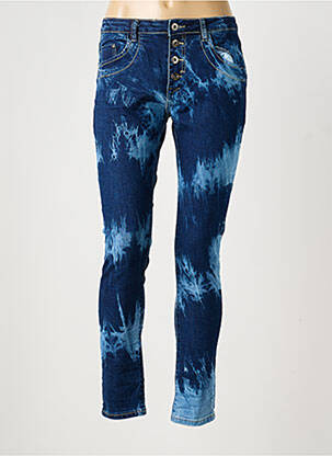 Jeans coupe slim stretch taille normale bleu PLACE DU JOUR femme