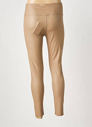 Legging tissage simili-cuir taille normale marron JOLIFLY femme