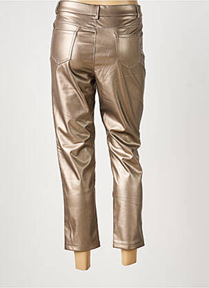 Pantalon 7/8 fermeture zippée sous rabat boutonné taille normale or GRACIELA femme