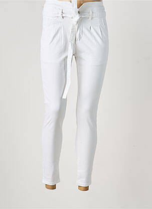 Pantalon slim taille élastique taille normale blanc R.DISPLAY femme