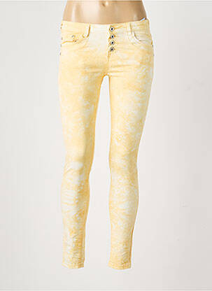 Pantalon slim stretch taille normale jaune PLACE DU JOUR femme