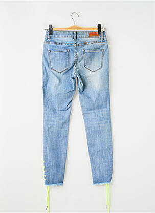 Jeans coupe slim effet usé délavé taille normale bleu TOXIK3 femme