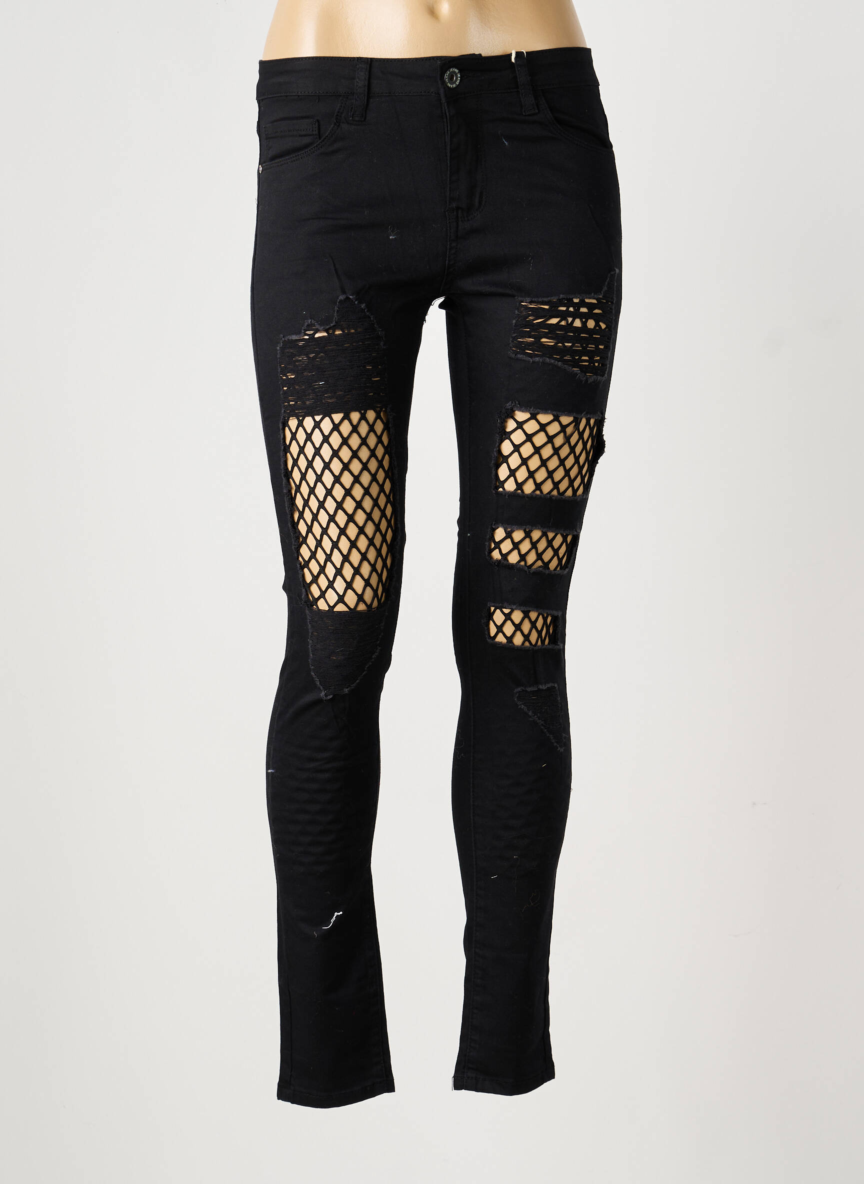 Pantalon slim stretch taille normale noir LEXXURY femme
