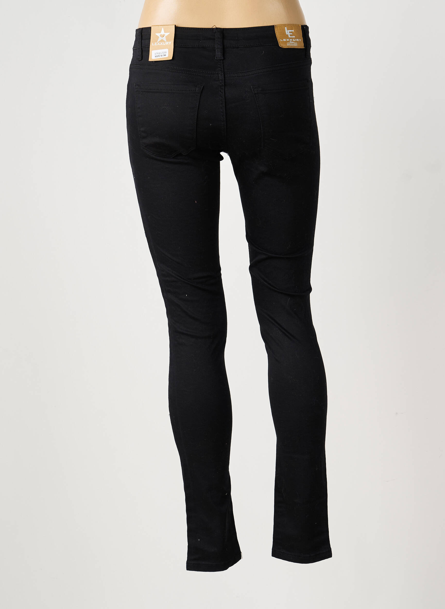 Pantalon slim stretch taille normale noir LEXXURY femme